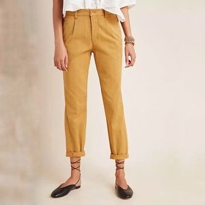 By Anthropologie | Scout Slim‎ Pleated Trouser Pant in Wheat Size 32